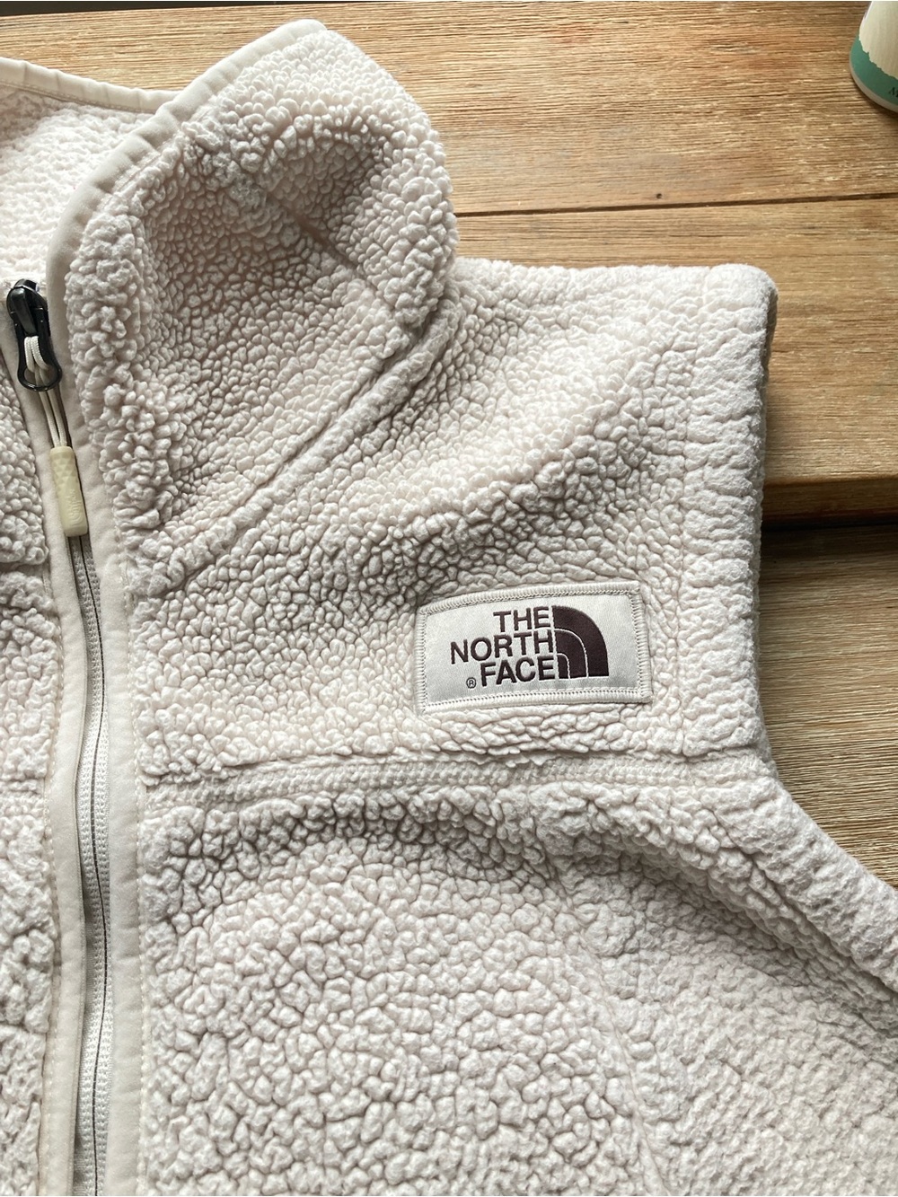 The North Face White Sherpa Fleece Zip Vest Women’s XL Cozy Gorpcore - Picture 4 of 9